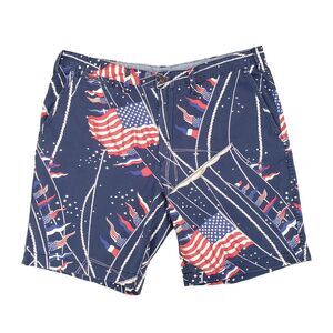 Polo Ralph Lauren USA Flag Chino Shorts Mens 38 Blue American Sailing‎ Nautical
